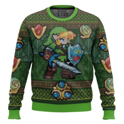 Hooktab Zelda Link Triforce Ugly Christmas Sweater