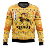Hooktab Zenitsu Agatsuma Ugly Christmas Sweater