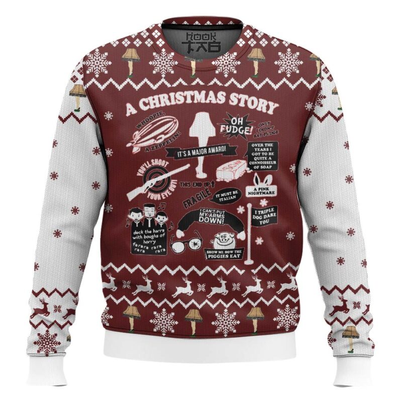 Hooktab Zeppelin Leg Lamp A Christmas Story Ugly Christmas Sweater