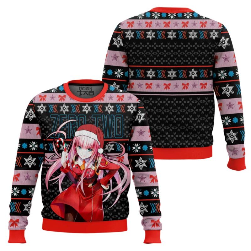 Hooktab Zero Two Darling In The Franxx Ugly Christmas Sweater Hooktab Zero Two Darling In The Franxx Ugly Christmas Sweater