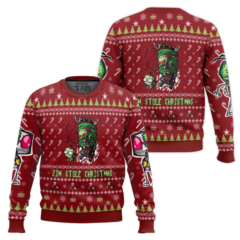Hooktab Zim Stole Christmas Invader Zim Ugly Christmas Sweater Hooktab Zim Stole Christmas Invader Zim Ugly Christmas Sweater