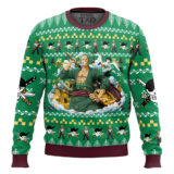 Hooktab Zoro One Piece Ugly Christmas Sweater