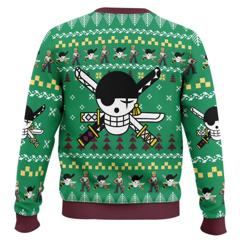 Hooktab Zoro One Piece Ugly Christmas Sweater Hooktab Zoro One Piece Ugly Christmas Sweater