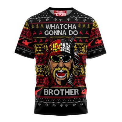 Hooktab Whatcha Gonna Do Brother Hulk Hogan WWE 3D T-Shirt
