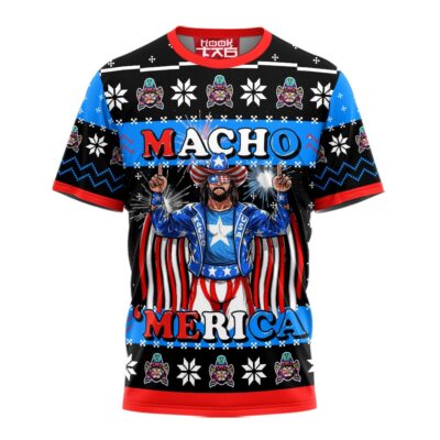 Hooktab Macho Man Macho Merica WWE 3D T-Shirt