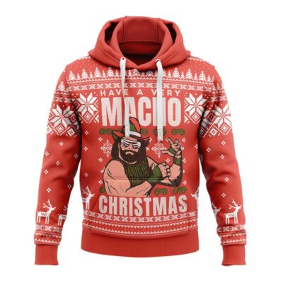 Hooktab Have A Macho Xmas Randy Savage WWE 3D Hoodie