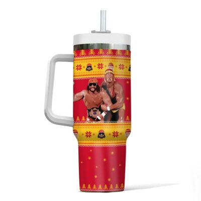 Hooktab Mega Powers Macho Man And Hulk Hogan WWE 40oz Stanley Shape Tumbler