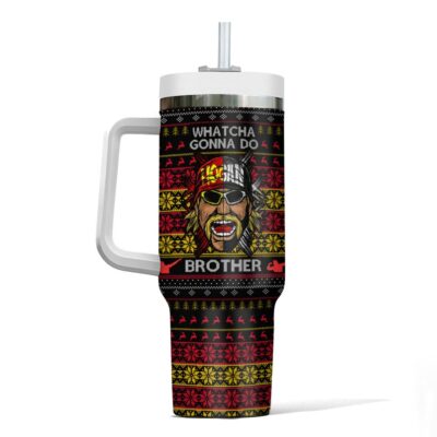 Hooktab Whatcha Gonna Do Brother Hulk Hogan WWE 40oz Stanley Shape Tumbler