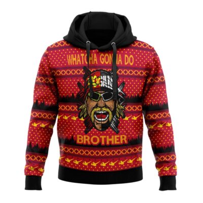 Hooktab Whatcha Gonna Do Brother WWE 3D Hoodie