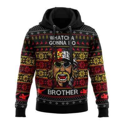 Hooktab Whatcha Gonna Do Brother Hulk Hogan WWE 3D Hoodie