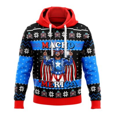 Hooktab Macho Man Macho Merica WWE 3D Hoodie