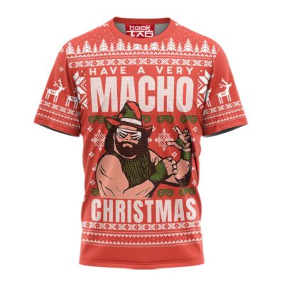 Hooktab Have A Macho Xmas Randy Savage WWE 3D T-Shirt