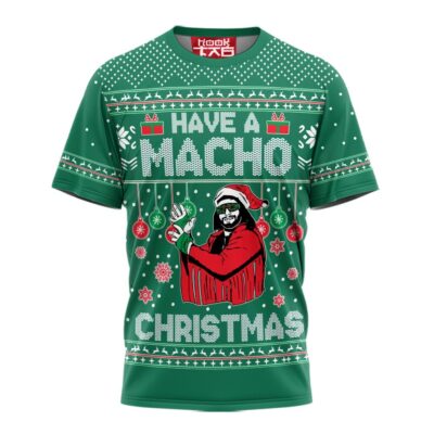 Hooktab Have A Macho Xmas Macho Man WWE 3D T-Shirt