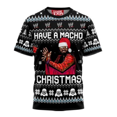 Hooktab Have A Macho Xmas WWE 3D T-Shirt