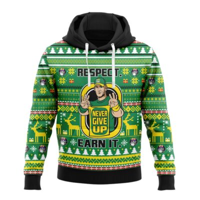 Hooktab John Cena Respect Earn It Never Give Up WWE 3D Hoodie