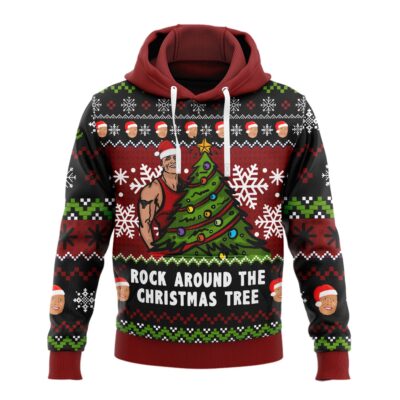 Hooktab Rock Around The Xmas Tree WWE 3D Hoodie