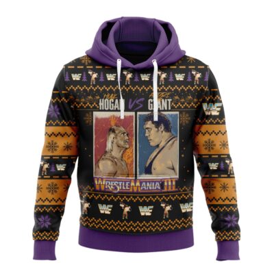 Hooktab Hulk Hogan vs Andre The Giant WWE 3D Hoodie