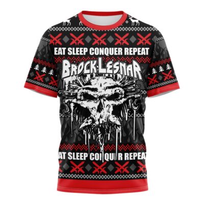 Hooktab Brock Lesnar Eat Sleep Conquer Repeat WWE 3D T-Shirt