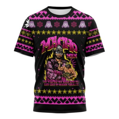 Hooktab Macho Man You Will Eat My Rear Rockets WWE 3D T-Shirt