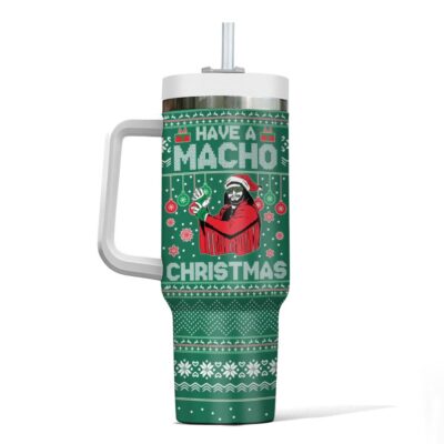 Hooktab Have A Macho Xmas Macho Man WWE 40oz Stanley Shape Tumbler