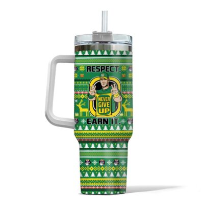 Hooktab John Cena Respect Earn It Never Give Up WWE 40oz Stanley Shape Tumbler