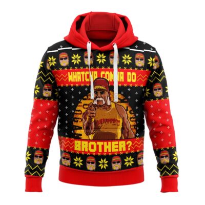 Hooktab Hulk Hogan Whatcha Gonna Do Brother WWE 3D Hoodie