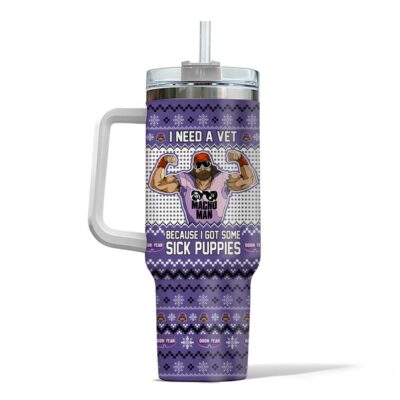 Hooktab Macho Man Sick Puppies WWE 40oz Stanley Shape Tumbler
