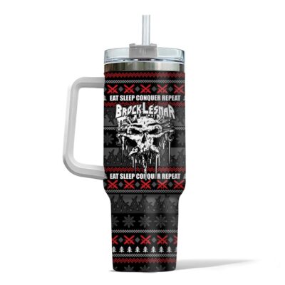 Hooktab Brock Lesnar Eat Sleep Conquer Repeat WWE 40oz Stanley Shape Tumbler